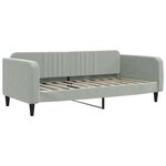 vidaXL Lit de jour avec gigogne et tiroirs gris clair 90x190cm velours