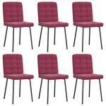 vidaXL Chaises à manger lot de 6 rouge bordeaux velours