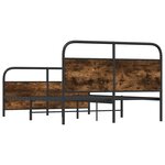 vidaXL Cadre de lit en métal sans matelas chêne fumé 140x200 cm