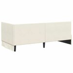 vidaXL Cadre de lit d'angle Crème 90 cm x 200 cm Velours