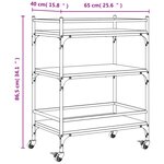 vidaXL Chariot de cuisine chêne fumé 65x40x86 5 cm bois d'ingénierie