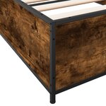 vidaXL Cadre de lit chêne fumé 90x200 cm bois d'ingénierie et métal