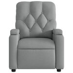 vidaXL Fauteuil de massage inclinable gris clair tissu