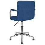 Vidaxl chaise pivotante de bureau bleu tissu