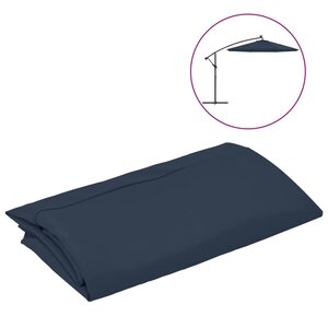 vidaXL Tissu de remplacement pour parasol déporté bleu 300 cm