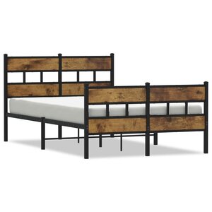 vidaXL Cadre de lit en métal sans matelas chêne fumé 120x200 cm