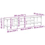 vidaXL Meuble TV Chêne artisanal 201 x 35 x 45 cm