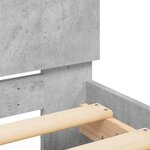 vidaXL Cadre de lit tête de lit gris béton 90x190 cm bois ingénierie