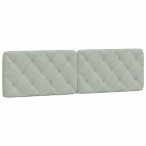 vidaXL Coussin de tête de lit gris clair 183 cm velours