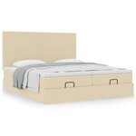 VidaXL Cadre de lit ottoman avec matelas crème 180x200 cm tissu