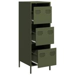 vidaXL Buffet vert olive 39x35x103 5 cm acier