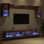 vidaXL Unités murales TV avec LED 6 Pièces Bois ancien Bois d'ingénierie