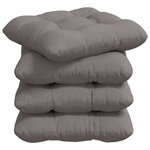 vidaXL Coussins de siège 4 pc Tissu Taupe 40 x 40 x 12 cm