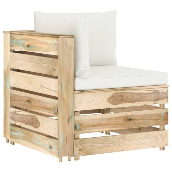 vidaXL Canapé d'angle sectionnel avec coussins Bois imprégné de vert