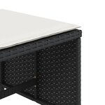 vidaXL Tabourets de jardin et coussins lot de 4 noir 41x41x36 cm rotin