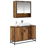 vidaXL Ensemble de mobilier de salle de bain 2 Pièces Bois Ancien