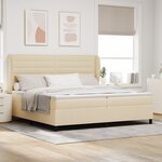 Lit Box Spring vidaXL avec Matelas Crème 200x200 cm Tissu