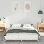 vidaXL Cadre de lit surélevé Marron 140 x 220 cm Bois massif en pin