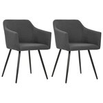 vidaXL Chaises à manger lot de 2 gris foncé tissu