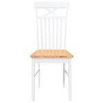 vidaXL Chaises à manger 2 Pièces blanc bois massif caoutchouc