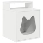 vidaXL Maison pour chat Blanc Brillant 42 5 x 40 x 53 5 cm