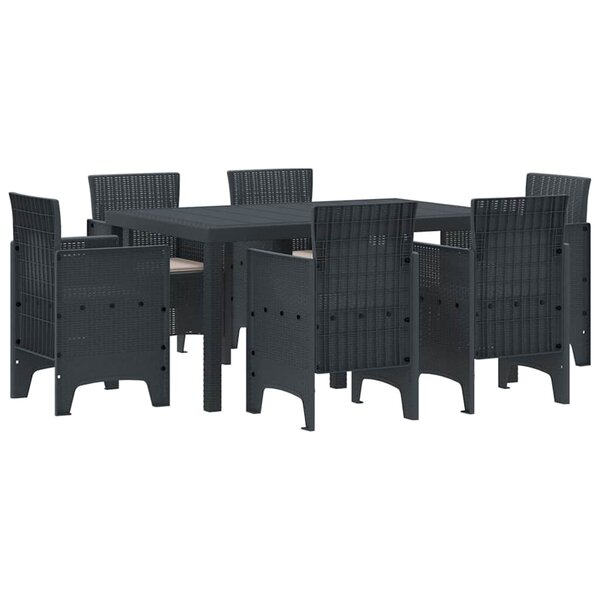 vidaXL Ensemble de salle à manger pour jardin 7 Pièces Anthracite