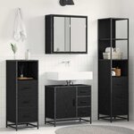 vidaXL Ensemble de mobilier de salle de bain 4 Pièces Chêne noir
