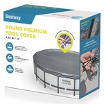 Bestway Couverture de piscine Ø6 71 m Rond Polyester Gris