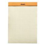 Bloc-Notes Agrafé N°16 Orange - A5 14,8x21  - Petits Carreaux - 80 Feuilles Détachables