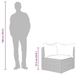 vidaXL Salon de jardin 4 Pièces avec coussins Gris Résine tressée
