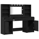 Ensemble de coiffeuse 3 pièces vidaXL en bois d'ingénierie noir
