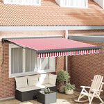 vidaXL Auvent Rouge et Blanc 350 x 250 x 165 cm Polyester et Aluminium