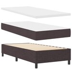 vidaXL Lit à ressorts avec matelas Marron foncé 90 x 190 cm tissu
