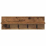 vidaXL Porte-manteau mural avec étagère Bois ancien 60 x 10.5 x 18 cm
