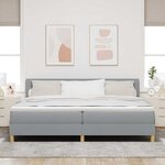 vidaXL Lit à ressorts avec coussin Gris clair 200 x 200 cm tissu