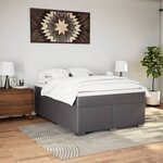 vidaXL Sommier à lattes de lit avec matelas Gris 140x200 cm Similicuir