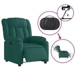 vidaXL Fauteuil inclinable électrique Vert foncé Tissu