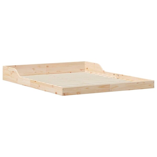 vidaXL Cadre de lit Marron 160 x 220 cm Bois massif en pin