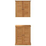 vidaXL Ensemble de mobilier de salle de bain avec étagère 2 Pièces Marron