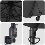 vidaXL Parasol de Jardin Mural avec LEDs Antracite 248 cm