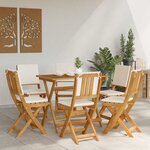 vidaXL Chaises de bistrot d'extérieur avec coussin 6 Pièces Crème blanc