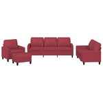vidaXL Ensemble de canapés 4 Pièces et coussins Rouge bordeaux Similicuir
