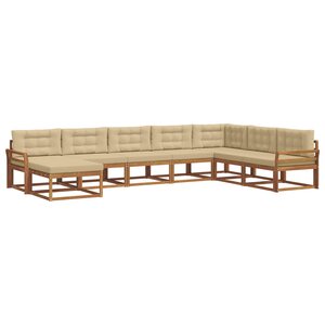 vidaXL Ensemble de canapés d'extérieur 8 pc Naturel et Beige