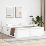 vidaXL Lit avec rangement et LED avec matelas Blanc pur 160 x 200 cm