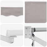 vidaXL Auvent rétractable électrique Gris clair 3 x 2 5 m