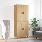 vidaXL Buffet haut Chêne sonoma 69 5x34x180 cm Bois d'ingénierie