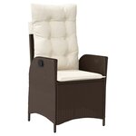 vidaXL Ensemble de salle à manger de jardin 5 pièces avec coussins marron en poly rattan