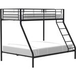 Lits superposés BRUCE en métal noir avec sommiers inclus 90/140 x 190 cm