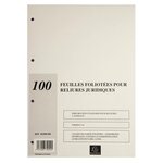 Recharge De 100 Feuillets A4 80g Pour Reliure Juridique 4 Anneaux - Ivoire - X 5 - Exacompta