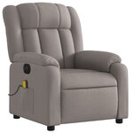 vidaXL Fauteuil de massage inclinable électrique Taupe Tissu